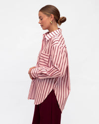 White Closet Pink Red Stripe Shirt