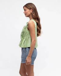 Paper Heart Tie Front Top Green