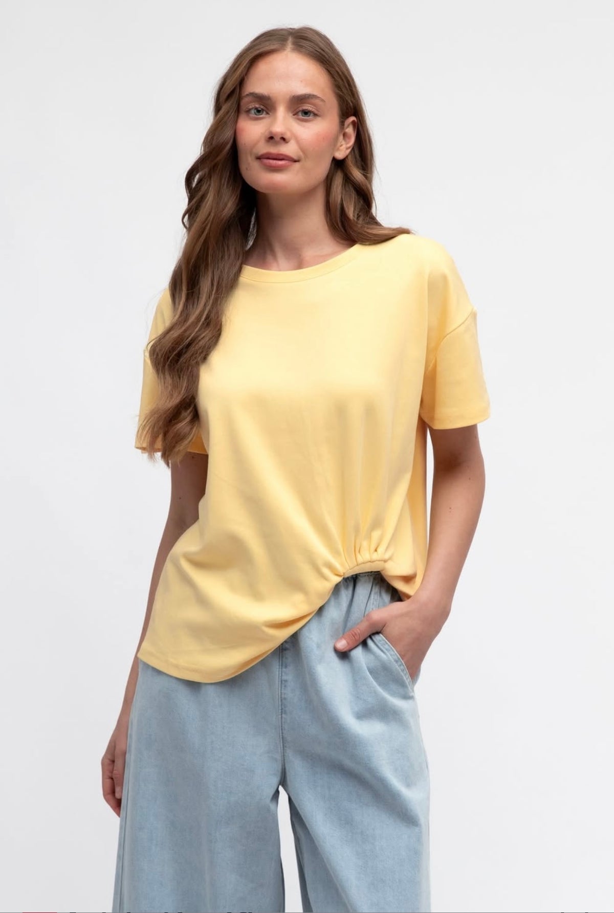 Label of Love Easy Tuck Tee Yellow