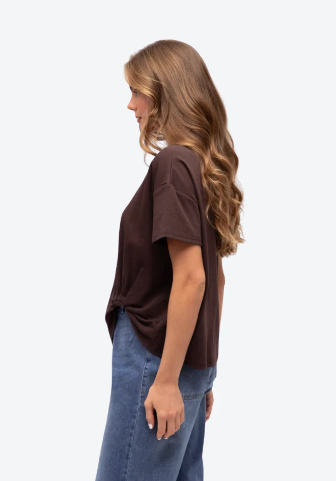 Label of Love Easy Tuck Tee Chocolate