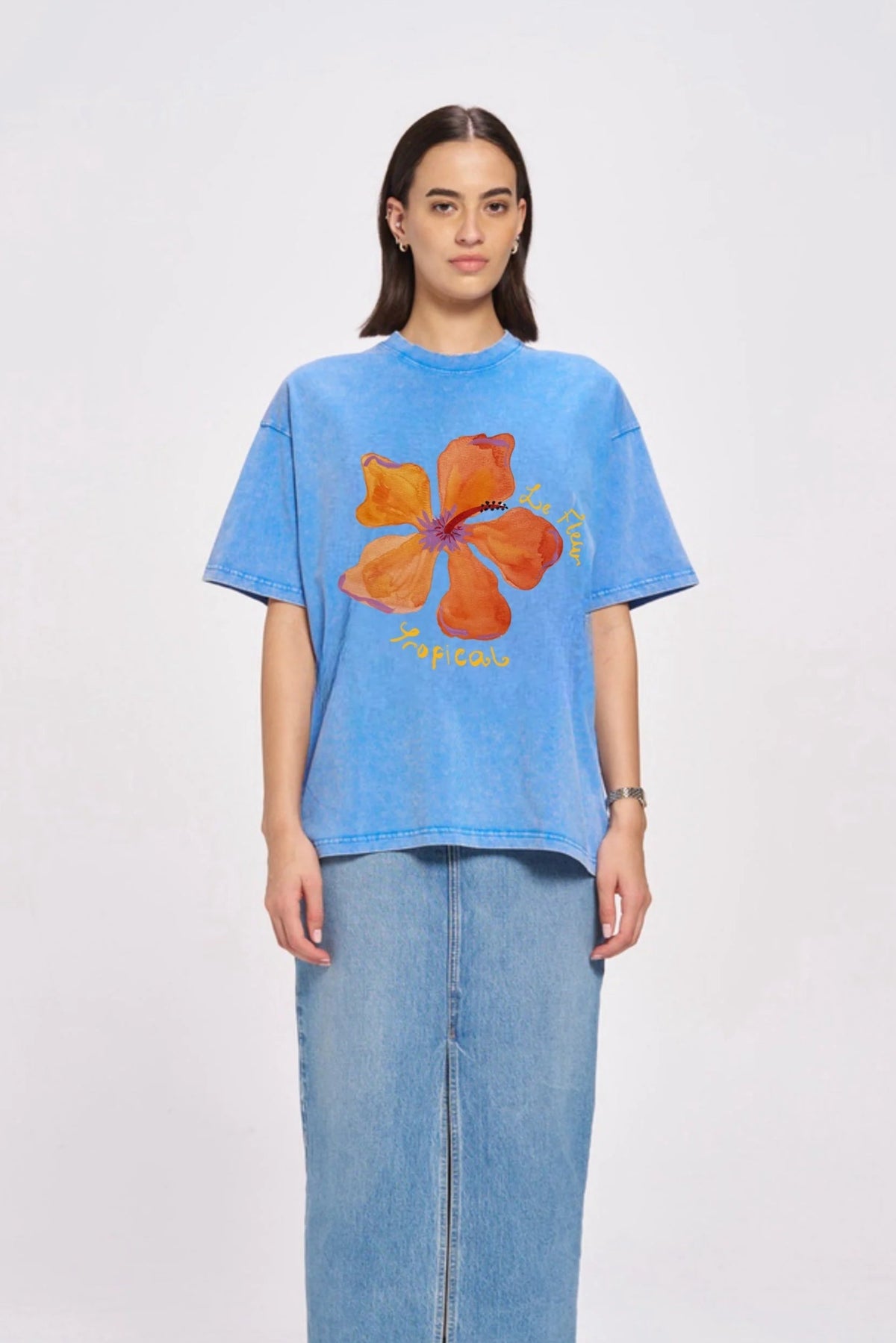MAKU Le Fleur Tropical Oversize T-Shirt Blue