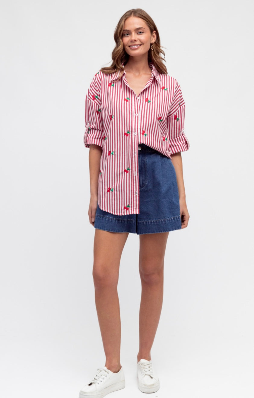 Label of Love Cherry Red Shirt