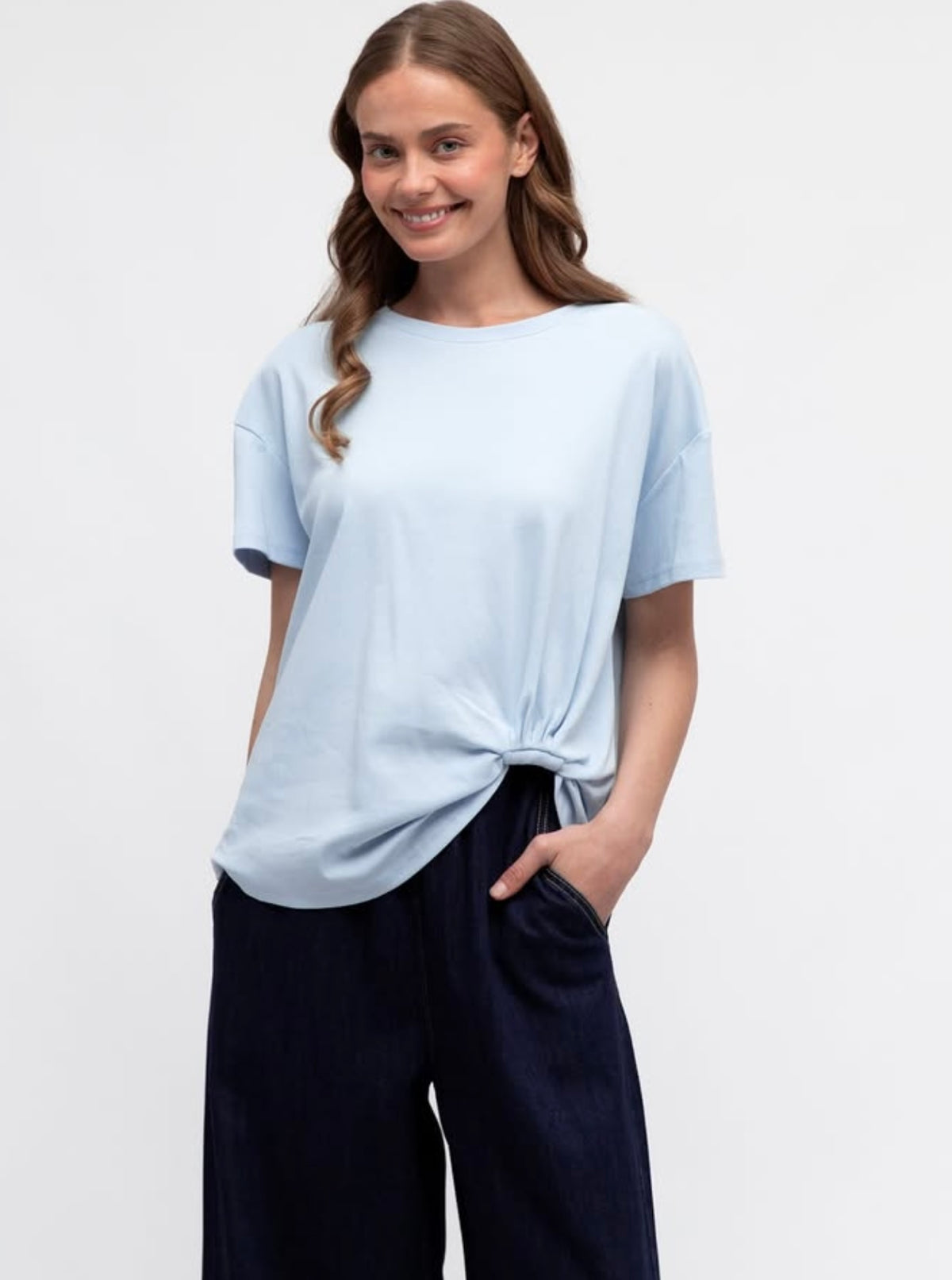 Label of Love Easy Tuck Tee Blue