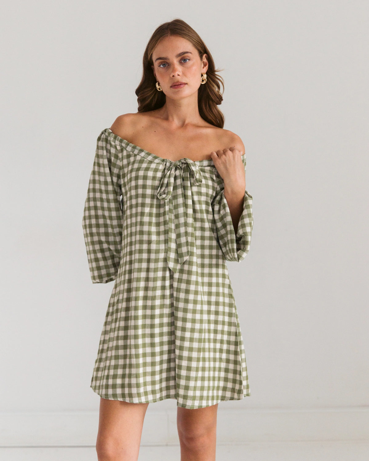Paper Heart Gingham Green Dress