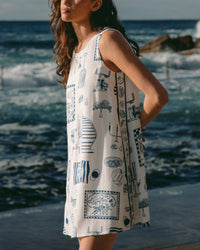 White Closet Blue Mini Dress