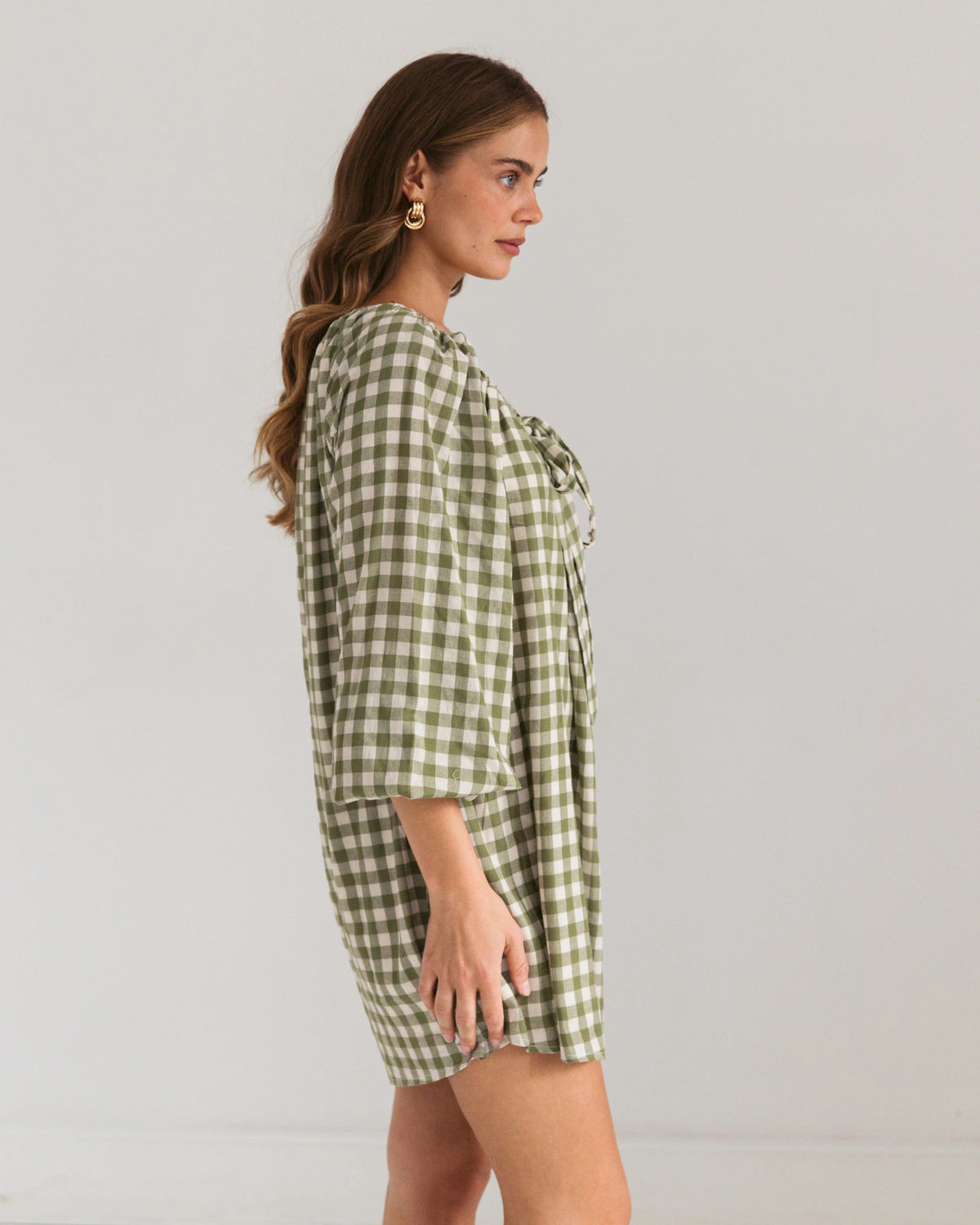 Paper Heart Gingham Green Dress