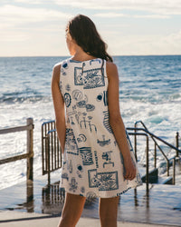 White Closet Blue Mini Dress