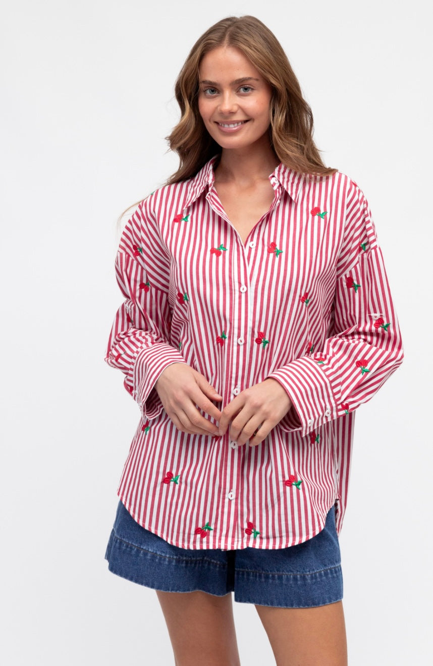 Label of Love Cherry Red Shirt