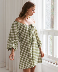 Paper Heart Gingham Green Dress