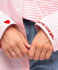 Label of Love Heart Stripe Shirt Pink