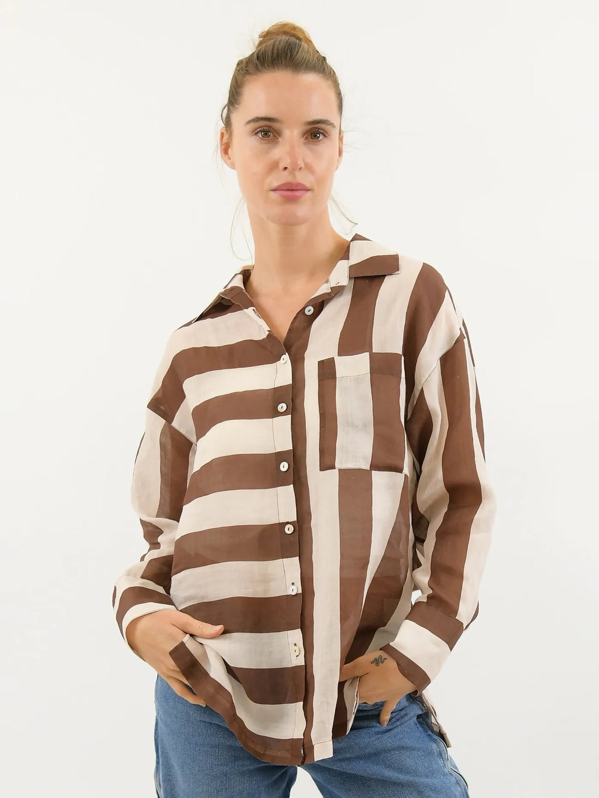 Worthier Brown Stripe Shirt