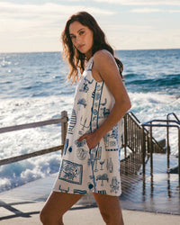 White Closet Blue Mini Dress