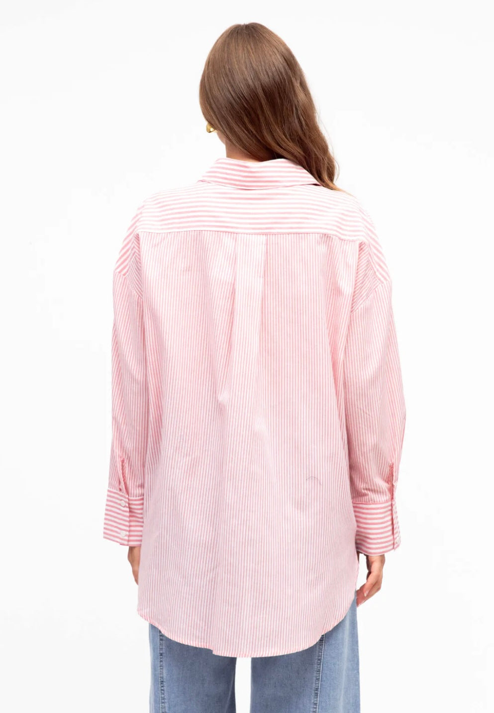 Label of Love Heart Stripe Shirt Pink
