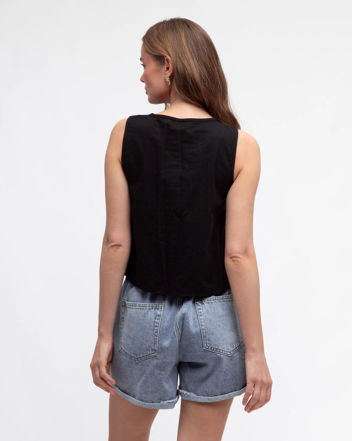 Paper Heart Tie Top Black