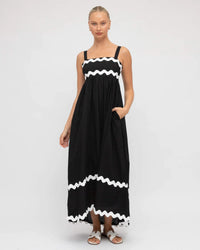 Label of Love BLACK RIC RAC MAXI DRESS