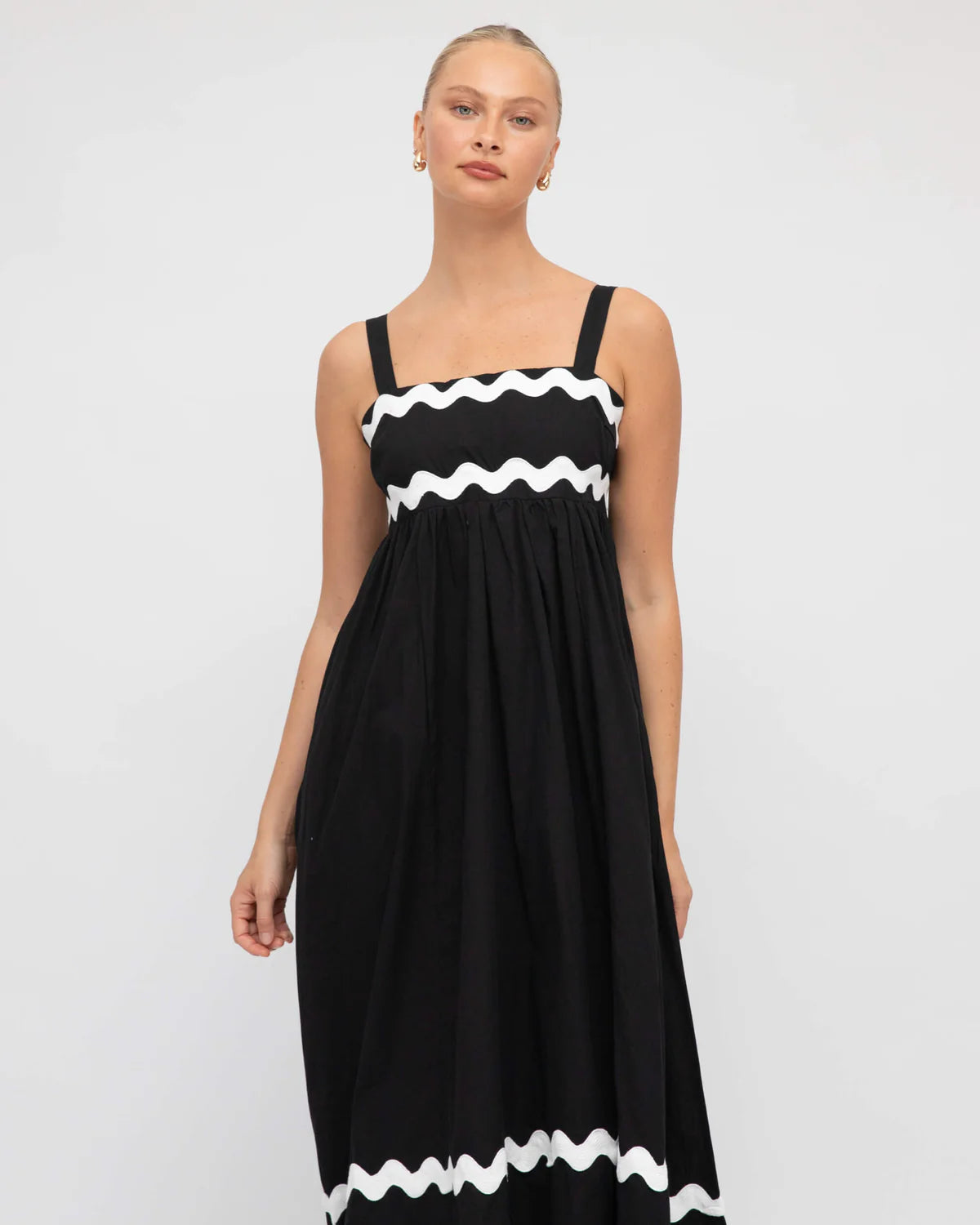Label of Love BLACK RIC RAC MAXI DRESS