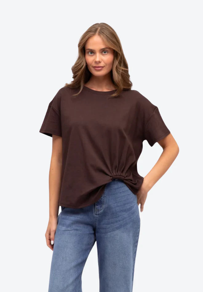 Label of Love Easy Tuck Tee Chocolate