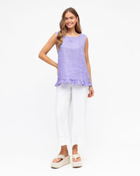 Frilled Hem Top Purple