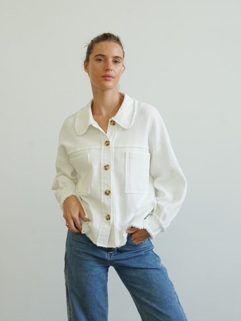Worthier Waffle Jacket White