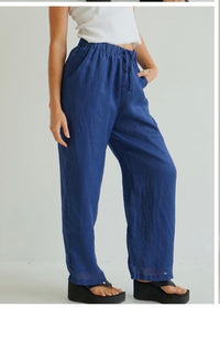 Worthier Linen Pants Navy