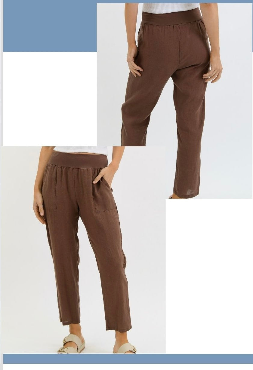Worthier Linen Pants Brown