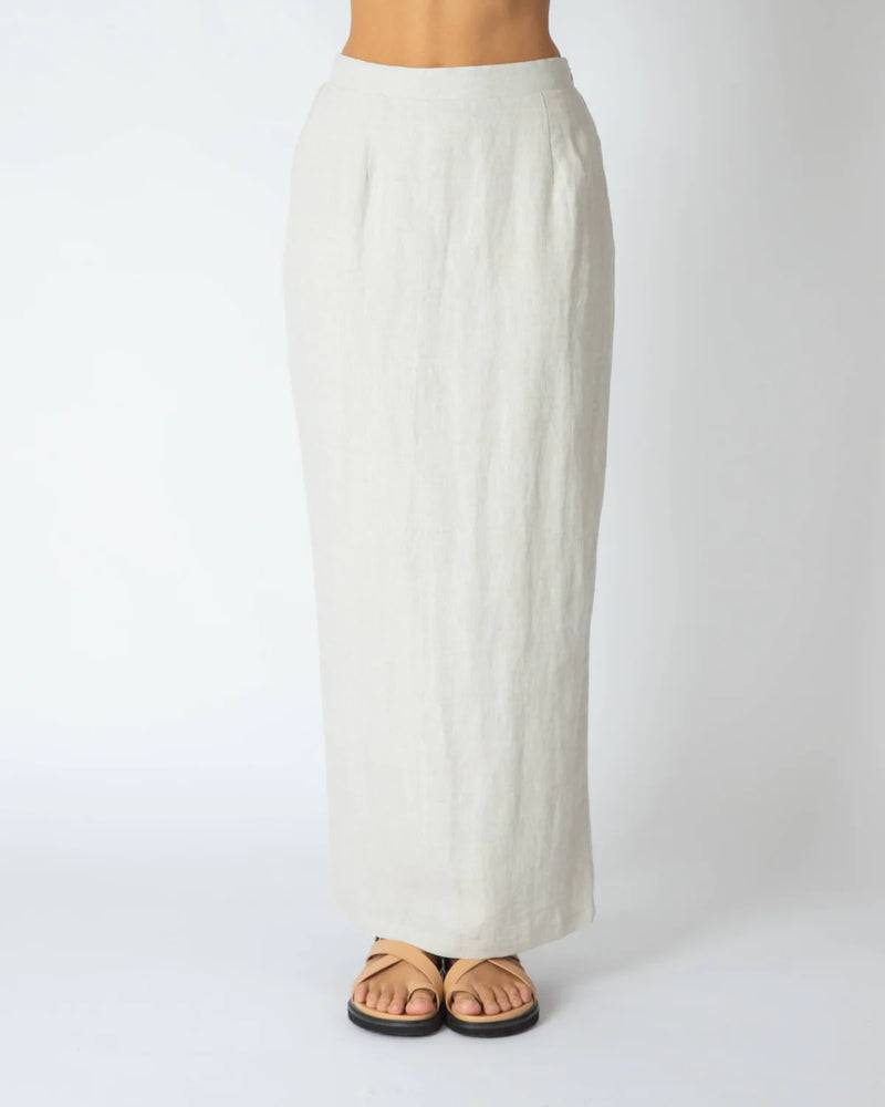 Paper Heart Linen Skirt Beige