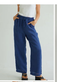 Worthier Linen Pants Navy