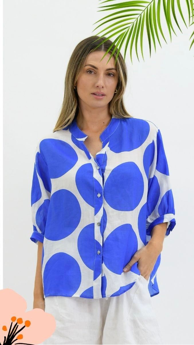 Worthier Blue Spot Blouse