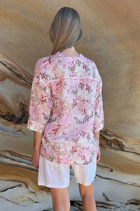 Worthier Pink Linen Top