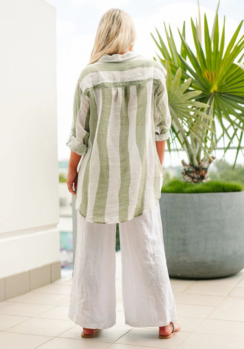 Soul Sparrow Green Stripe Shirt