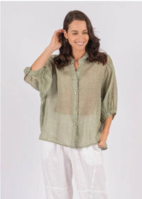 Worthier Sheer Top Khaki