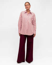 White Closet Pink Red Stripe Shirt