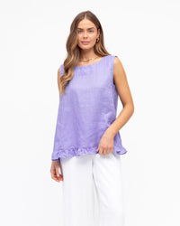 Frilled Hem Top Purple