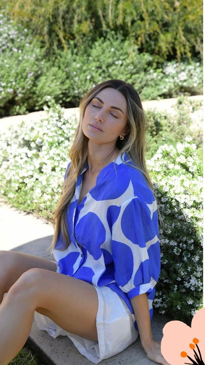 Worthier Blue Spot Blouse