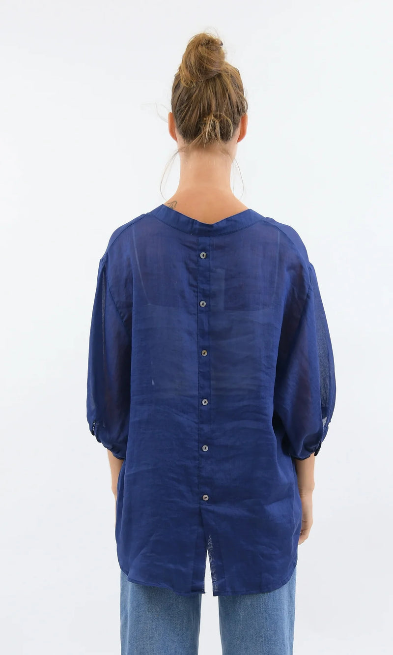 Worthier Sheer Top Navy