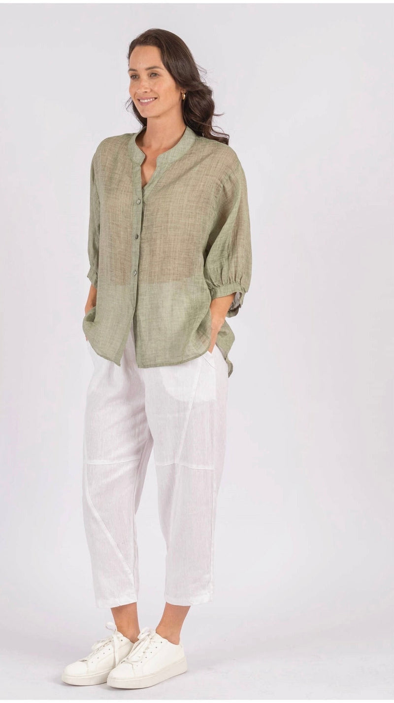 Worthier Sheer Top Khaki