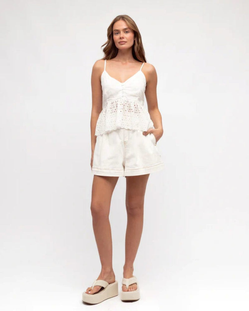 Paper Heart Shell Denim Shorts