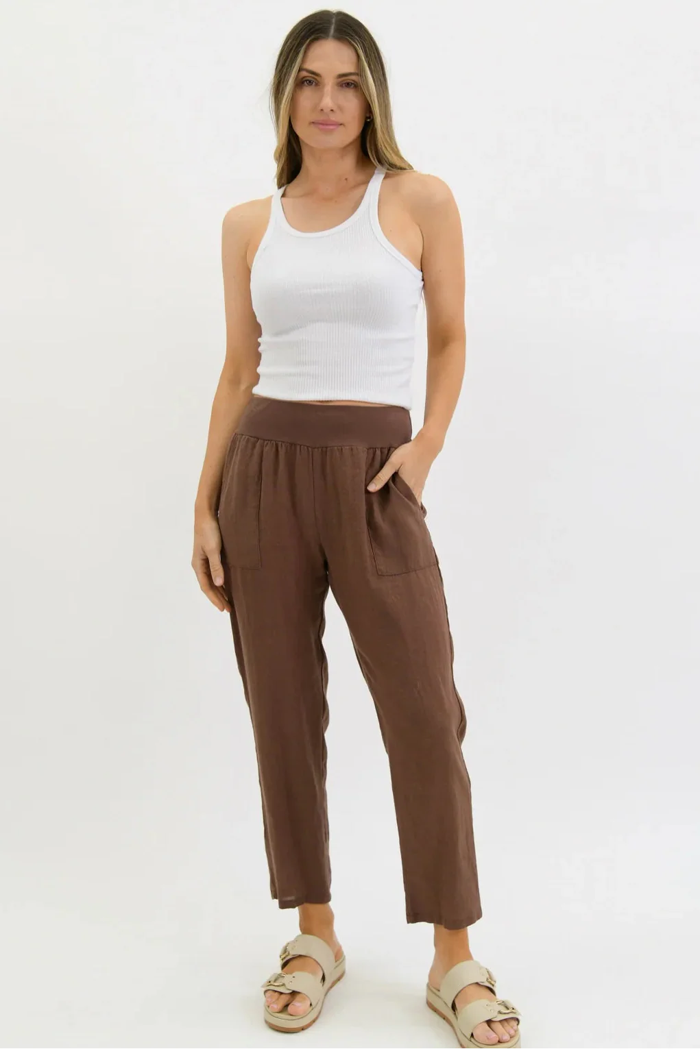 Worthier Linen Pants Brown