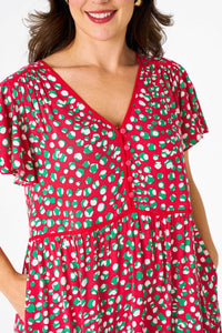 Boho Australia Red & Green Dress