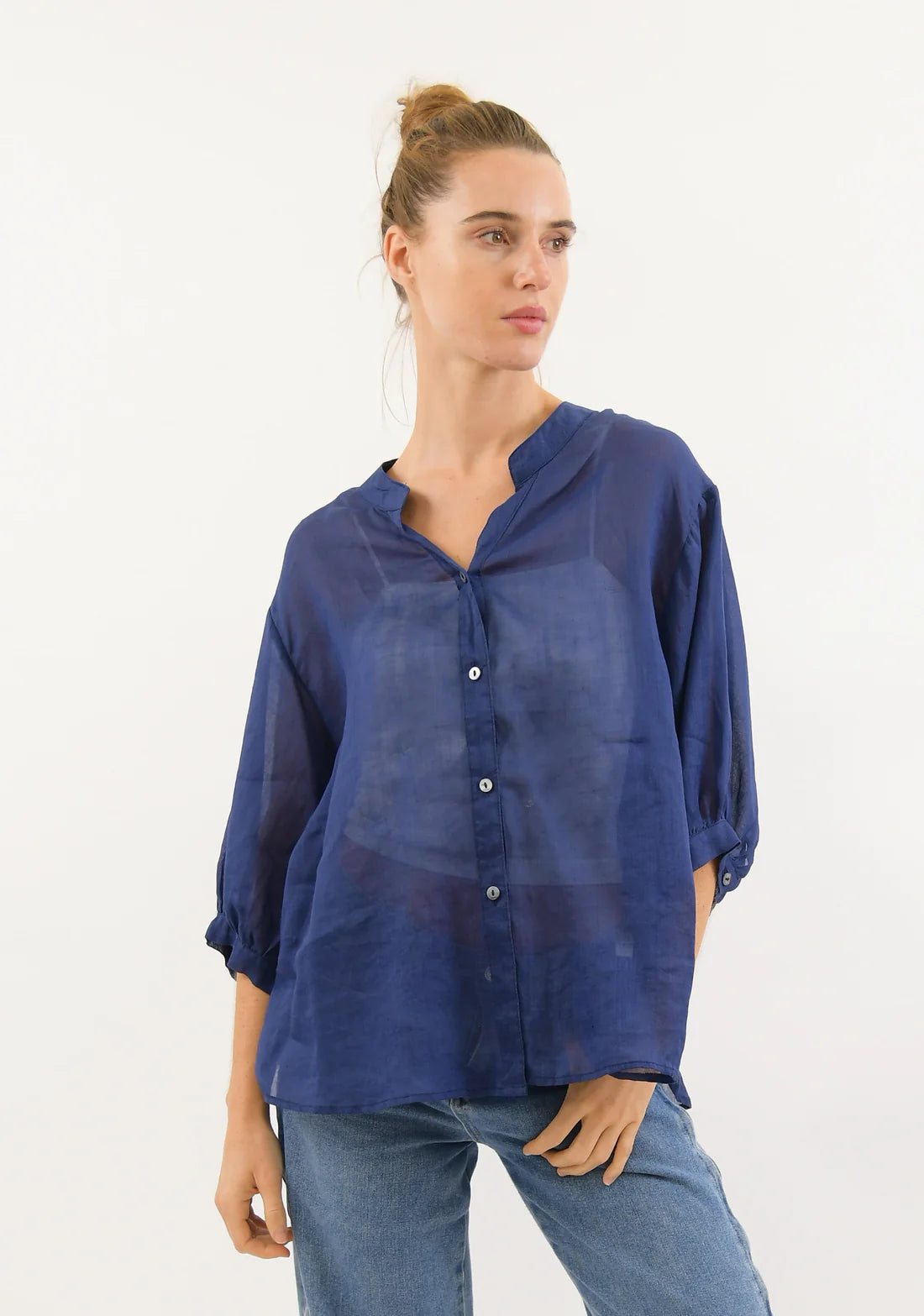 Worthier Sheer Top Navy