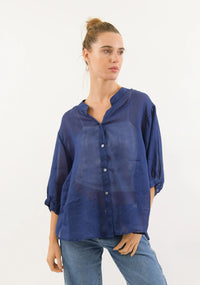 Worthier Sheer Top Navy