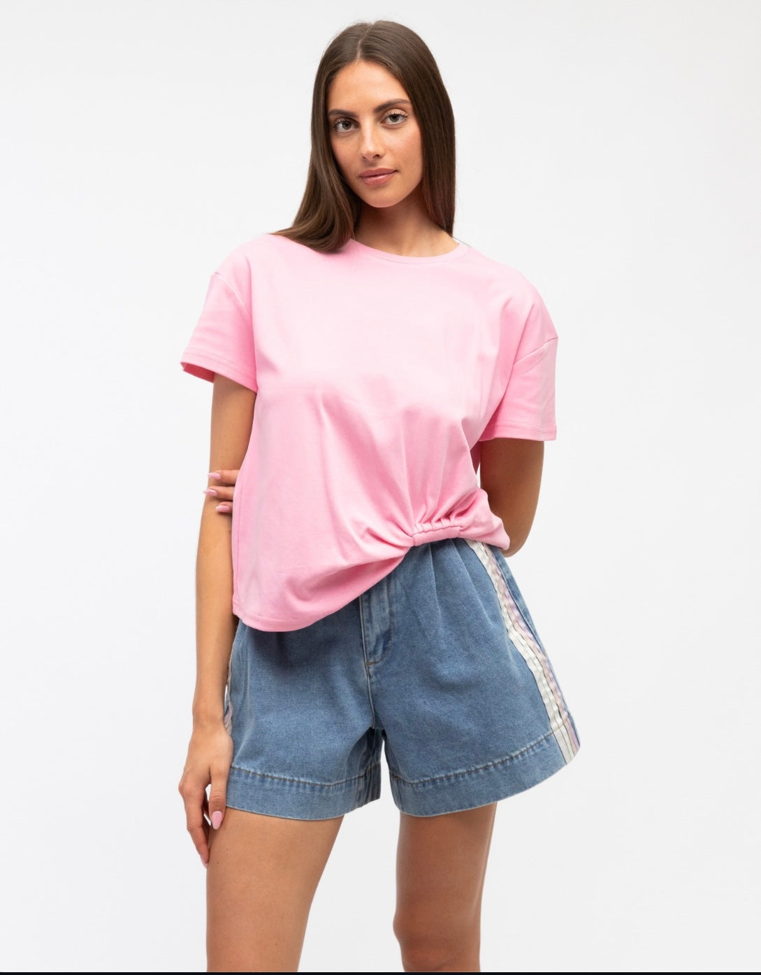 Label of Love Easy Tuck Tee Pink