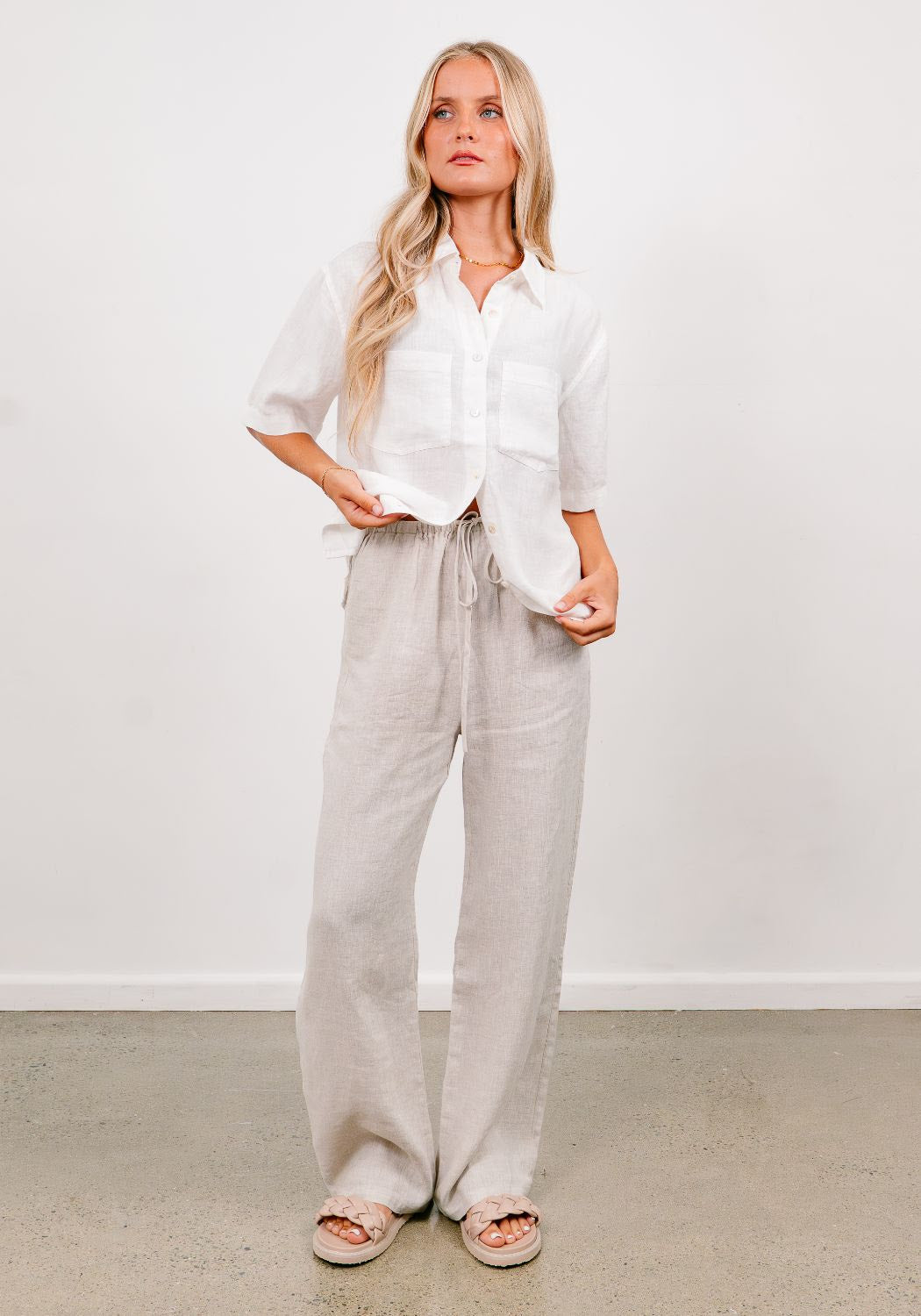Soul Sparrow Linen Pants Oatmeal