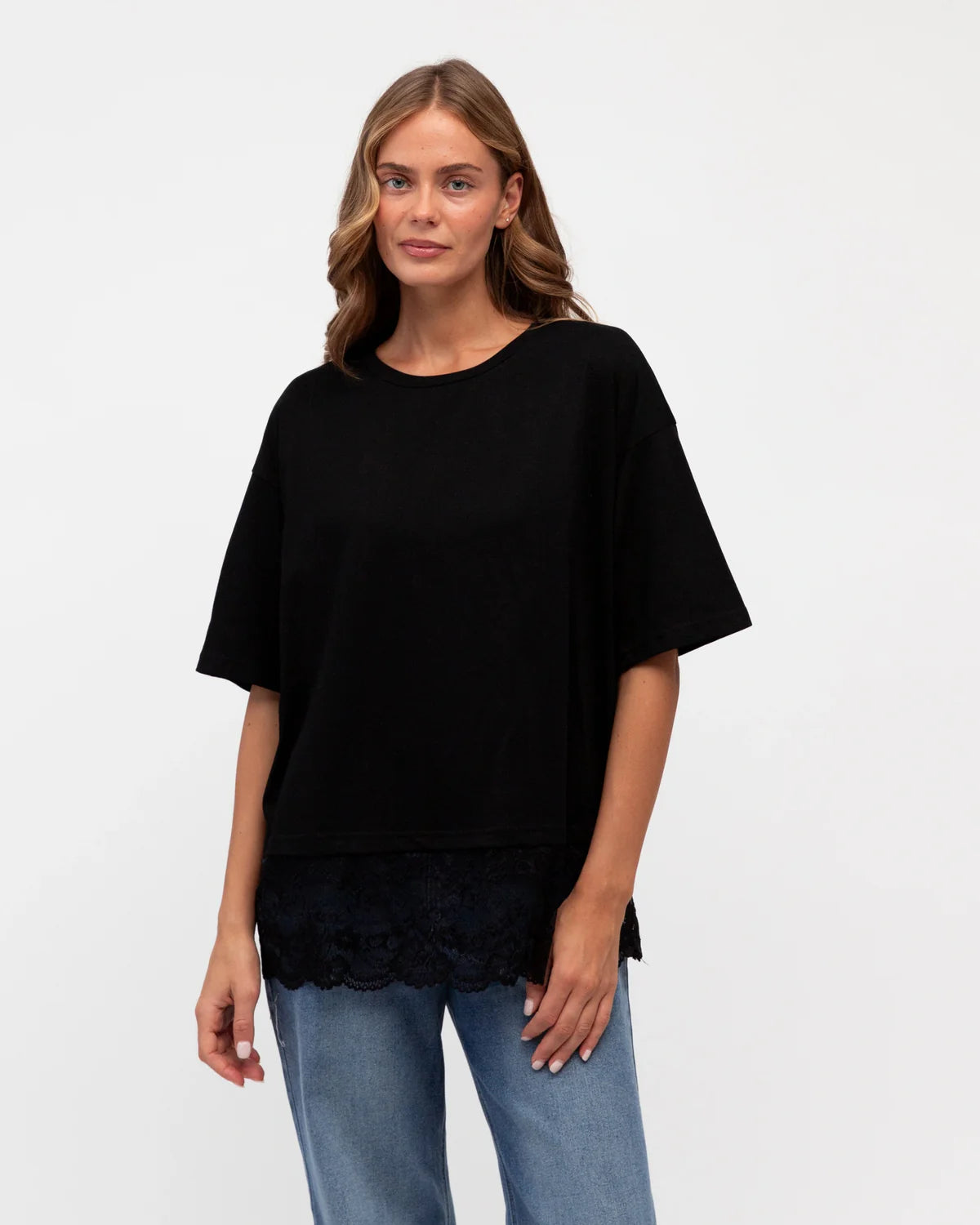 Label of Love Lace Tee Black