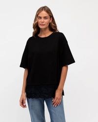 Label of Love Lace Tee Black