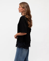 Label of Love Lace Tee Black