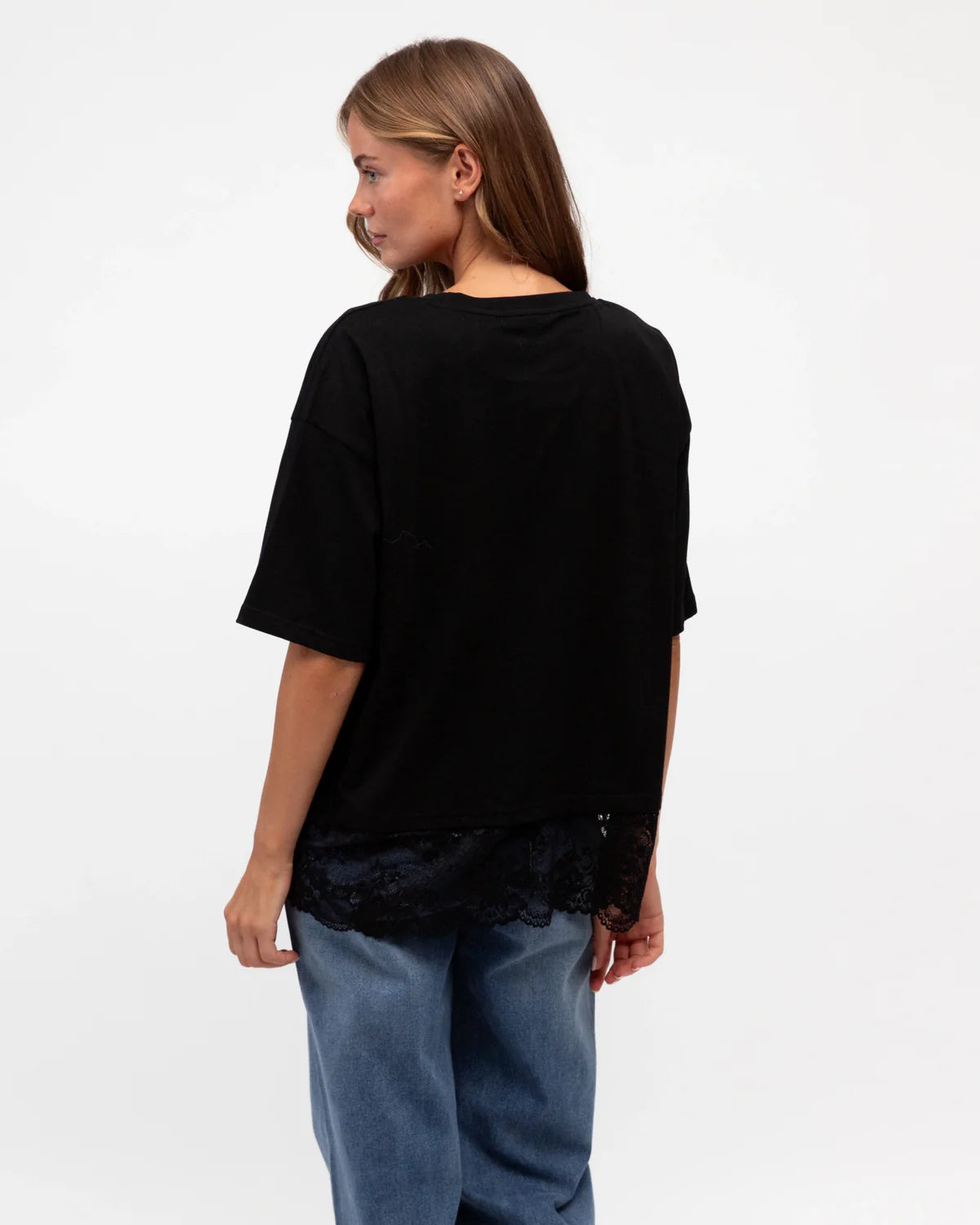 Label of Love Lace Tee Black