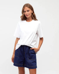 Label of Love Front Tuck Tee White