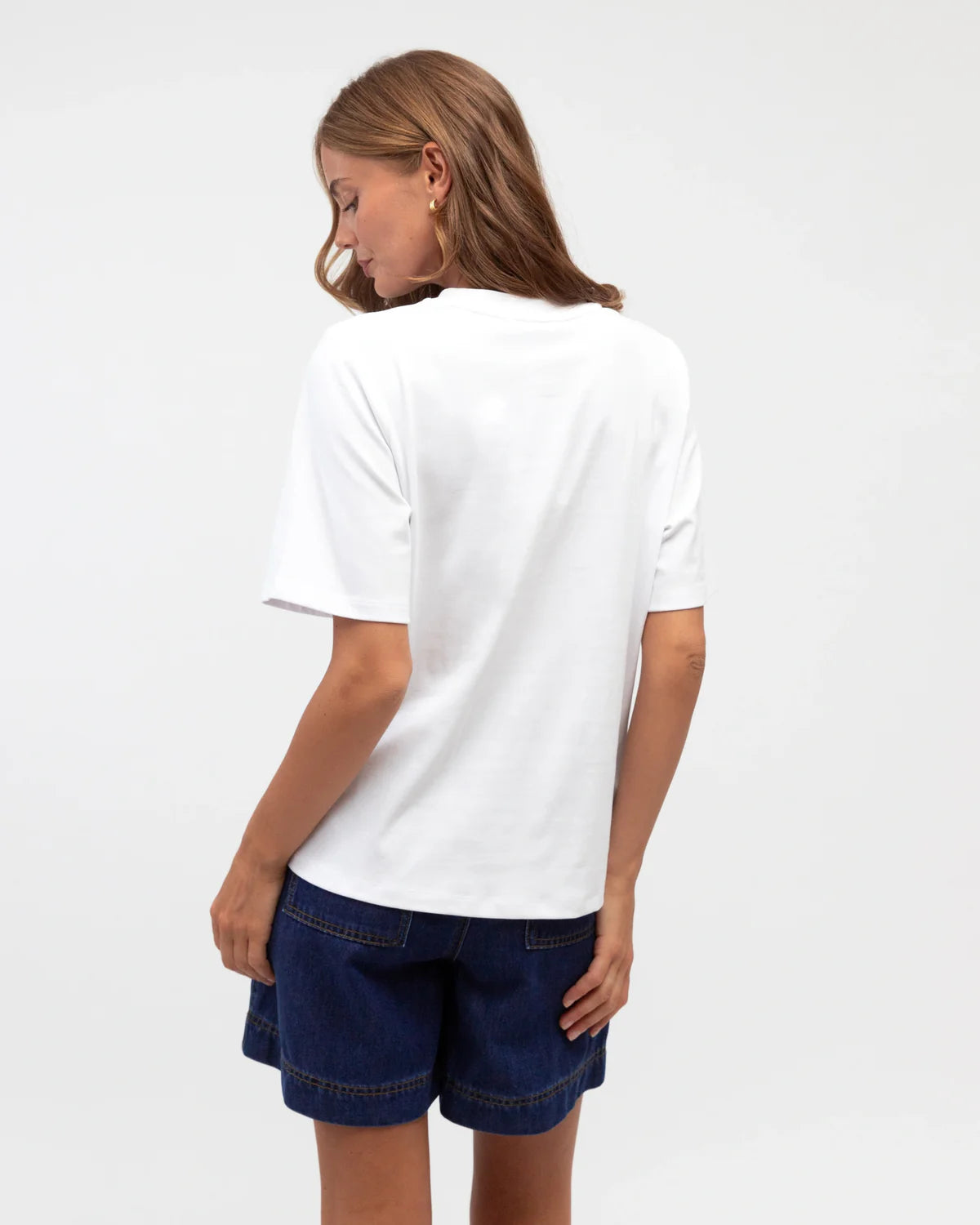Label of Love Front Tuck Tee White