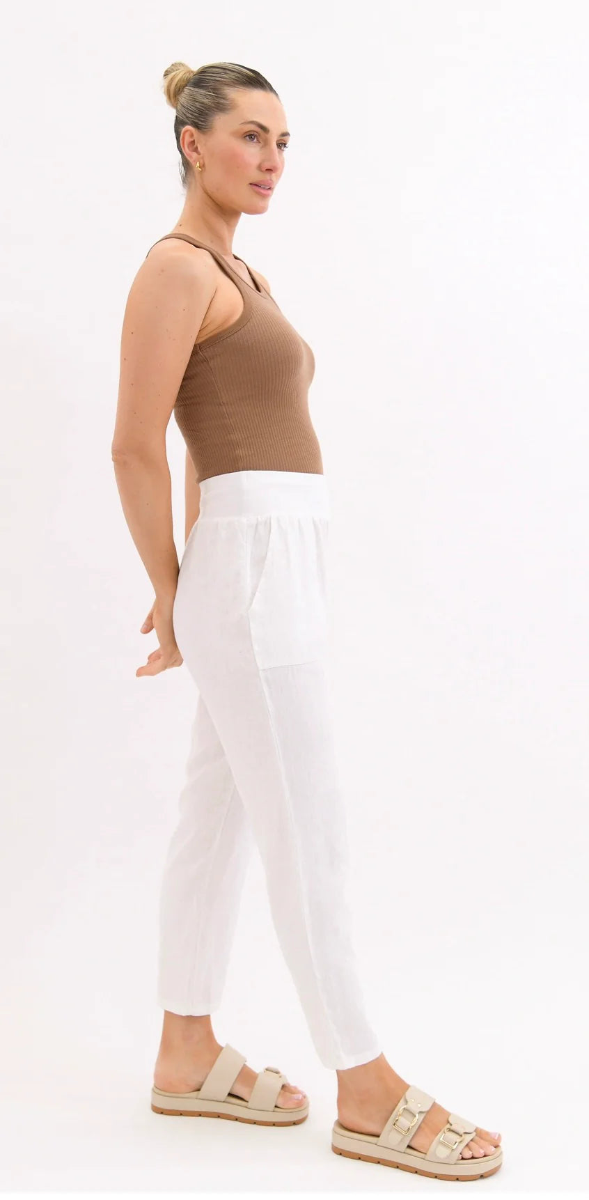 Worthier Linen Pants White
